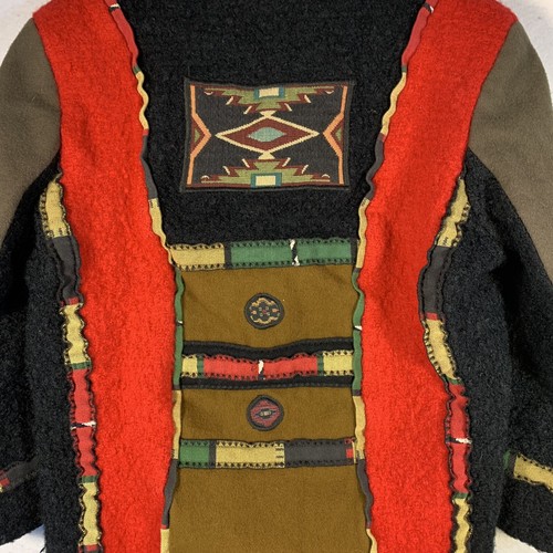 Vintage 90er Jahre Coloratura Wolljacke Damen kleiner südwestlicher Mantel aztekisches Muster - Bild 11 von 11