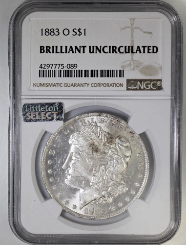 1883 O Morgan Silver Dollar NGC BU Brilliant UNC Bright White Littleton Select