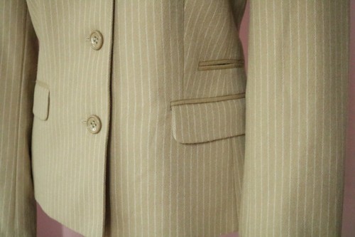 ESCADA SPORT 36 6 Luxury Beige Stripes Angora Wool Womens Designer Blazer Jacket - Picture 5 of 10