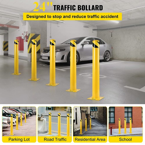 10Pcs 36"H Safety Bollard 910mm Parking Barrier Driveway Safety Security Post