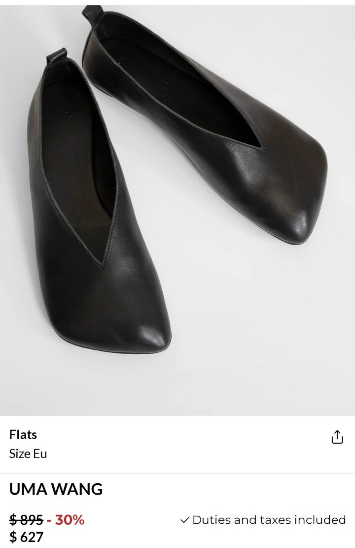フラットシューズ UMA WANG Woman Ballet flats Black US9091 UW90 UMA WANG - Women Ballet Shoes – Atelier New York
