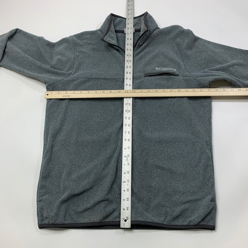 Columbia Sweatshirt Mens M Medium Slate Grey Full Zip Mock Neck Fleece Jacket - Picture 4 of 8