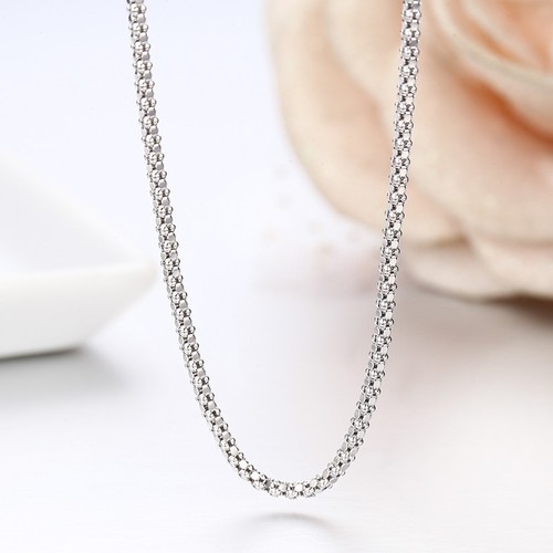 Solid .925 Sterling Silver 1.8mm Italian Popcorn Chain Necklace - All Sizes - 第 1/11 張圖片