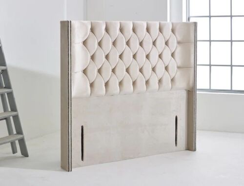 Chesterfield Boss Wingback Soft Plush Velvet 48" Floor Standing Bed Headboard - Picture 4 of 14