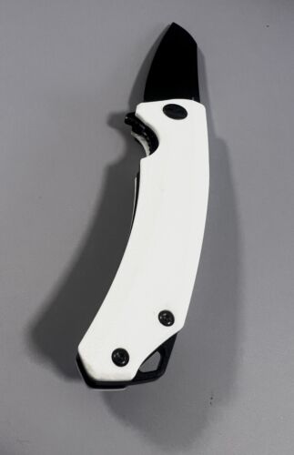 Bestech Knives Texel Liner Lock Pocket Knife White G-10 Scales Black Blade - Picture 10 of 14