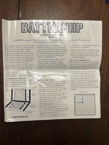 BATTLESHIP RETRO Series 1967 Edition Strategy Game Parker Brothers - Picture 7 of 9