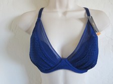 WACOAL 32 DD WE140004 APHRODITE PLUNGE UNDERWIRE BRA, BLUE, NWT 67