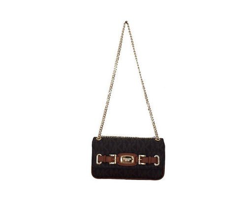 Bolso de hombro con solapa pequeña Michael Kors Hamilton 35H0THML1B PVC marrón bolso - Imagen 2 de 4