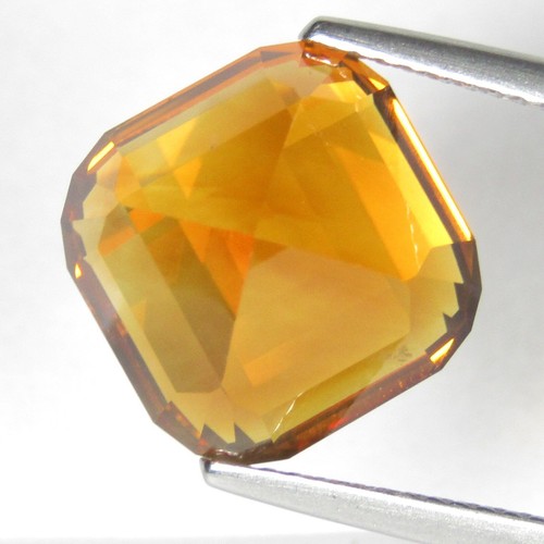 9.88Cts Natural Fantastic Citrine 12mm Emerald Cut Collection Gem Ref Video - Picture 5 of 5