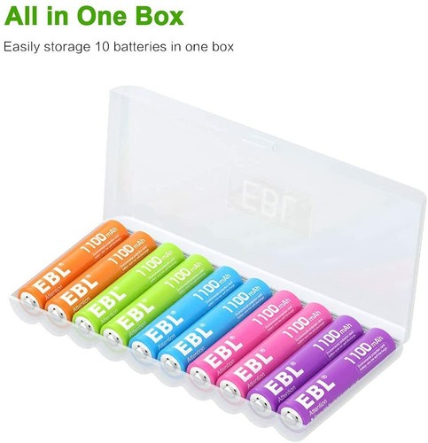 AAA 1100mAh Rechargeable Batteries 4/8/12/16/20 NiMH lot With OR W/O Charger - Picture 4 of 15