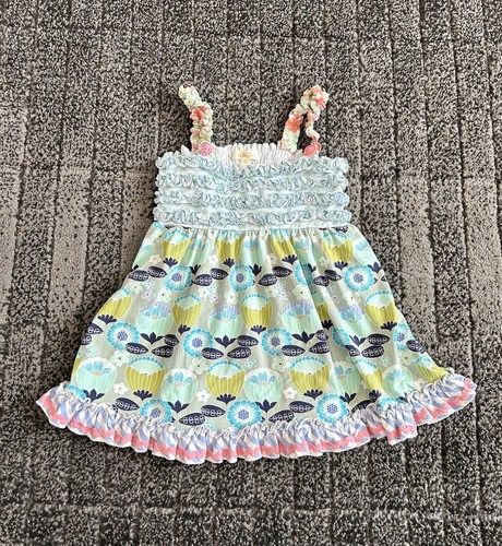Matilda Jane Happy And Free Funhouse Tunic Top SZ 8 Bright Fabric Colors