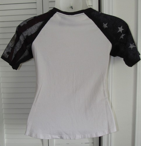Harley-Davidson Sparkling Stars & Stripes Short Sleeve Blouse Large - Picture 6 of 6