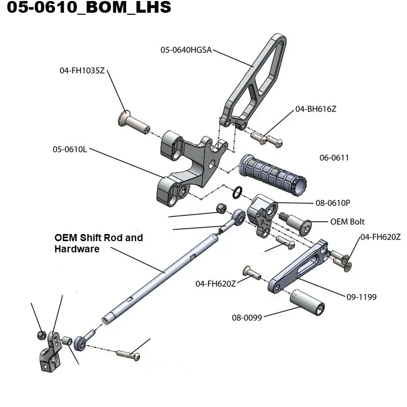 CONJUNTOS TRASEROS / ESTRIBERAS DUCATI 2002-2003 998R / 998S WOODCRAFT RACING - KIT COMPLETO Foto 4 de 4