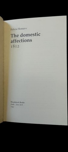The Domestic Affections 1812 Por Felicia Hemans Poesía Poems Woodstock Facsímil - Picture 4 of 11
