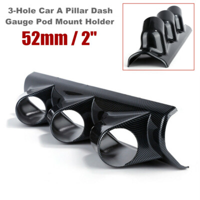 Universal Carbon Fiber Look Car Auto 2" 52mm 3-Hole Gauge Meter Mount Holder Pod Universal Carbon Fiber Look Car Auto 2" 52mm 3-Hole Gauge Meter Mount Holder Pod