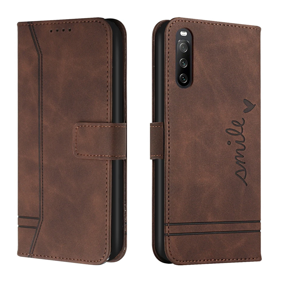 Funda tipo billetera de cuero magnética abatible para teléfono celular para Samsung Galaxy Foto 3 de 4