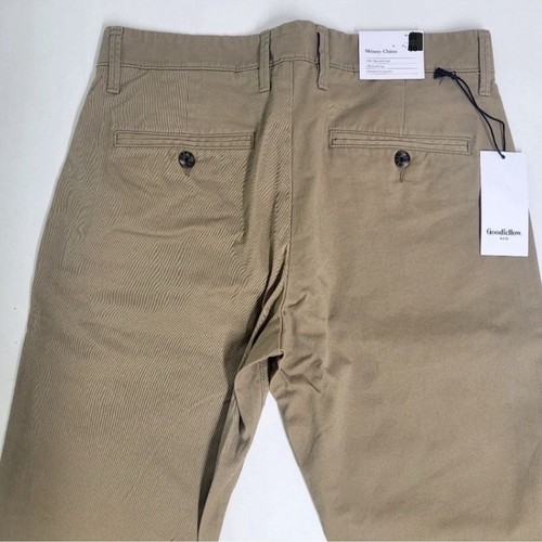 Goodfellow Men’s Dark Khaki Stretch Skinny Chino Pants Big Tall Size 42x34 New! - Picture 2 of 10