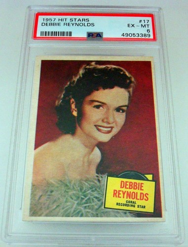 1957 TOPPS HIT STARS: DEBBIE REYNOLDS #17 PSA EX-MT 6  #49053389 - Picture 1 of 4