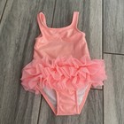 Girls Toddler Cat & Jack Pink Tutu Ruffle Bathing Suit One Piece 12 Months