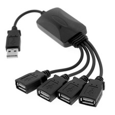 Lot 2 4 Port USB 2.0 Multi Hub Expansion Splitter High Speed for Pc Laptop Black