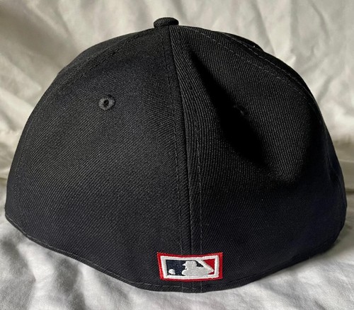SOMBRERO/GORRA CLEVELAND INDIOS MLB NUEVA ERA 59FIFTY 1995 SERIE MUNDIAL AJUSTADO AZUL MARINO NUEVO CON ETIQUETAS - Imagen 4 de 5