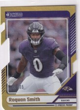 Panini 2024 Donruss NFL No. 28 Roquan Smith Gold Dye-Cut 20/25