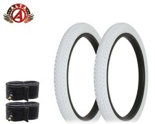 2 ALTA BICYCLE WIRE BEAD TIRES 18" X 2.125 WHITE BMX TURBO TREAD W/TUBES.