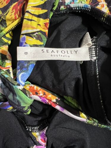 Seafolly Halter One Piece Ruched Swimsuit Women’s Size 8 Tropical Pattern - Picture 5 of 7