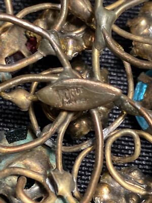 1950s Vogue Brooch Sterling Silver Rhinestone Flower Cluster