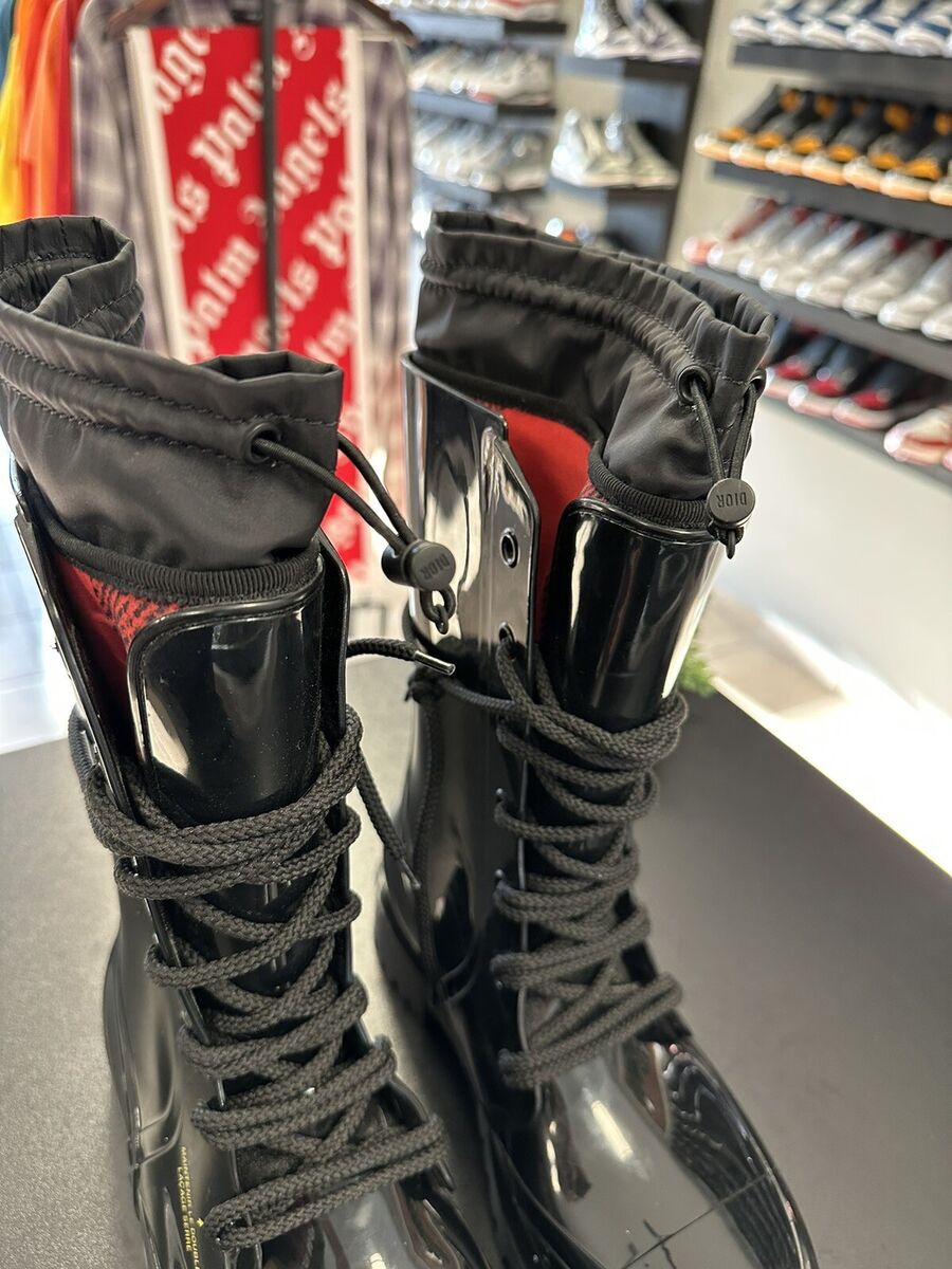 Size 10US/40EU - Christian Dior Rubber Lace-Up Rain Boots Size 10US/40EU - Christian Dior Rubber Lace-Up Rain Boots