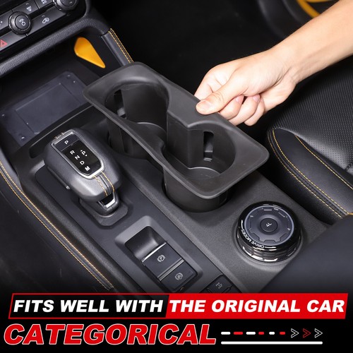 TPE Black Car Center Console Cup Holder Kit Beverage Mount For Ford Ranger 2023+ - Picture 2 of 12