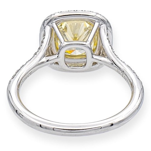 Tiffany & Co. Platinum Soleste Cushion Diamond Engagement Ring 2.16 cts. FY VS2 - Picture 5 of 8