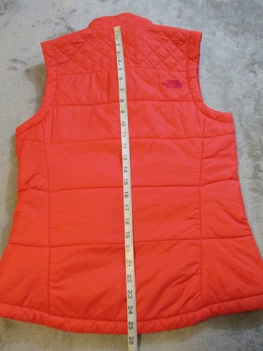 North Face Puffer Vest Womens Medium Orange Neon Quilted Hiking Camping Nylon - Picture 16 of 21