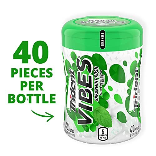 Trident Vibes Spearmint Rush Sugar Free Gum 6 Bottles of 40 Pieces 240 Total ... - Afbeelding 2 van 12