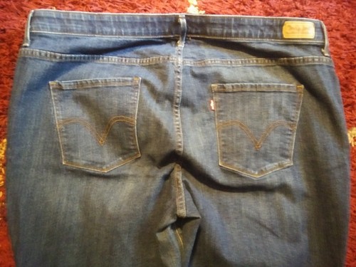 Women's Levi's 525 Bootcut Perfect Waist Denim Dark Blue Jeans Stretch Size 24M - Picture 6 of 8