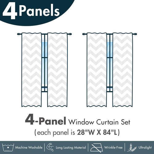 Ambesonne Moroccan Window Curtains Pack of 2, Vintage Hand Drawn Style Ottoma... - Picture 8 of 9