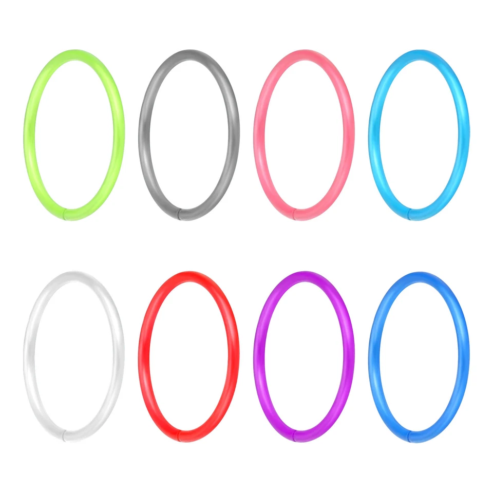 8-24件装鼻环亚克力固定器彩色唇钉螺旋Daith耳环20G — 第 2/4 张图片