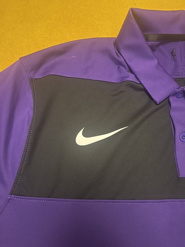 New Nike Dri-Fit Sacramento Kings Black Purple Polo Shirt L-Tall 940850-504 $75 - Picture 3 of 6