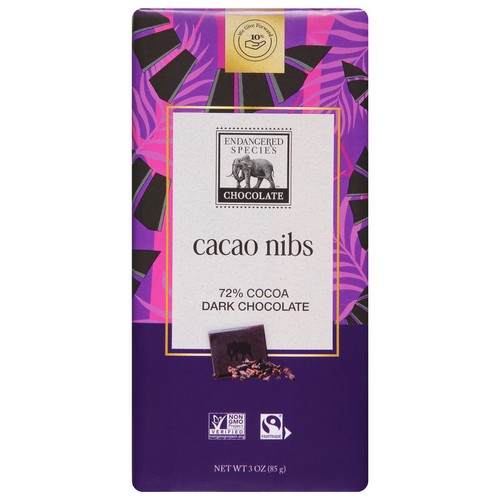 Endangered Species Chocolate Bar Bat Dark Intense 75% 3 oz (Pack Of 12) - 第 1/1 張圖片
