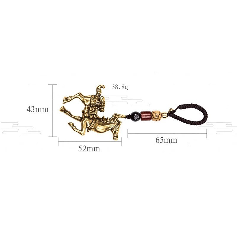 Solid Brass Animal Horse Fly Keychain Hanging Trinket Pendant Craft