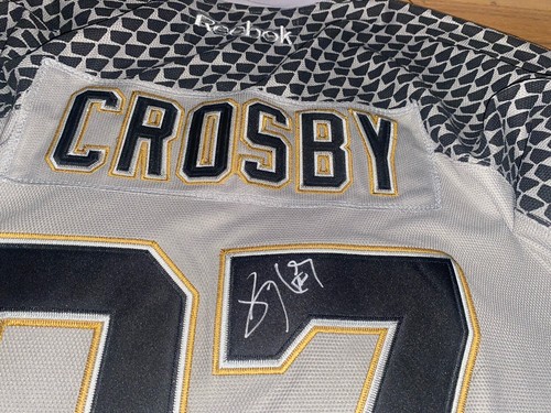 SIDNEY CROSBY SIGNED AUTOGRAPHED PITTSBURGH PENGUINS HOCKEY JERSEY JSA LOA - Picture 4 of 9