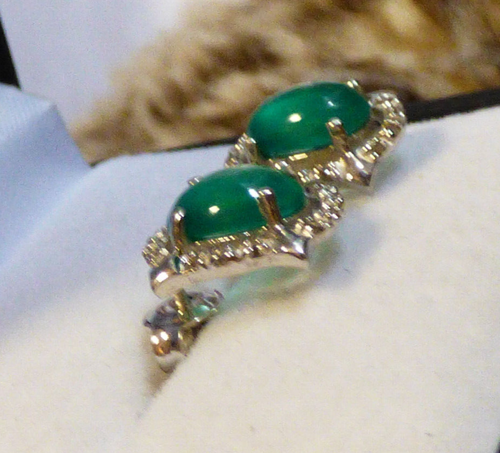 Beautiful Green Chalcedony Earrings - rare - Picture 2 of 4