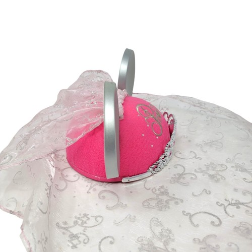 Disney Parks Princess Minnie Mouse Ears Hat Crown Cap Tiara And Veil One Size - Picture 3 of 10