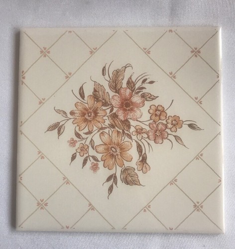 H & R Johnson Ceramic Wall Tiles NOS 6”x6” Floral England Flower Vintage - Picture 1 of 3