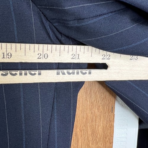 Hickey Freeman Suit Mens 42S Navy Blue Pinstripe 2 Button Bespoke Canvased 34x27 - Picture 4 of 20