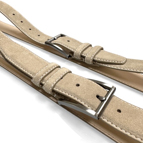 Cinturón para hombre 100 % gamuza genuina cinturón de cuero completo vestido informal cinturón de cuero 1-3/8" - Imagen 21 de 36