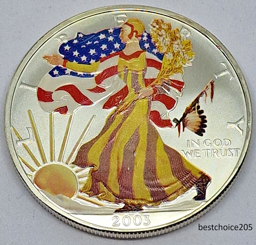 Silver Coin: 2003 American Eagle in Color Indian Headdress- 1oz Fine Silver 0,99 - Bild 5 von 6