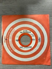 Judy Garland "Over The Rainbow" 45 Record Flip Side Maybe I'll Come Back