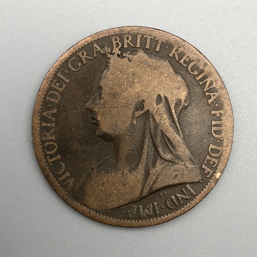 1900 Queen Victoria 1 One Penny Great Britain Bronze Coin (C110) - Picture 2 of 2