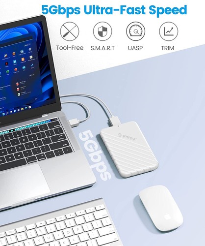 ORICO 2.5" SATA USB 3.0 Hard Drive Disk HDD SSD Enclosure External Laptop Case - Afbeelding 32 van 37